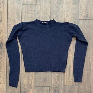 Brandy Melville Wool Long Sleeve Cropped Shirt